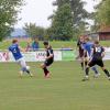 Die SG Alerheim (in Schwarz) hat ihr Heimspiel am Jubiläumsfest erfolgreich gestaltet. Sebastian Hertle drehte mit einem Doppelschlag den 0:1-Rückstand gegen Ebermergen zu einem 2:1-Sieg.