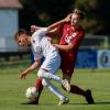 Durchsetzungsstark: Manuel Kraus (rechts) besiegte mit dem SV Klingsmoos den TSV Burgheim (Luca Manhart) mit 3:0. 