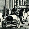 Auto in Augsburg anno 1906 auf einer Postkarte.