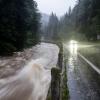 Die Elbe auf dem Abschnitt zwischen der Stadt und Vrchlabí (Hohenelbe) im Riesengebirge ist nach dem Dauerregen zu einem reißenden Fluss geworden. (zu dpa: «Überschwemmungen in Österreich, Polen und Tschechien»)