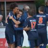 Mit seinem ersten Ballkontakt brachte Raphael Marksteiner (links) den SV Cosmos Aystetten gegen Kaufering in Führung. Stefan Simonovic (rechts) machte mit dem 2:0 den Deckel drauf.