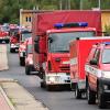 Ein Feuerwehreinsatz gegen das Hochwasser in Karlsbad im Norden Tschechiens.