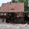 Hochwasser hat im polnischen Kurort Ladek-Zdroj (Bad Landeck) Schäden angerichtet.