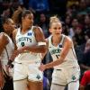 Nyara Sabally (links) und Leonie Fiebich haben sich mit den New York Liberty für die Playoffs das Heimrecht gesichert.