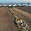 Bau einer Wasserstoff-Pipeline nahe dem Chemiepark Leuna in Sachsen-Anhalt. 