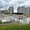 Das Münchner Studentenviertel „Olydorf“ mit den typischen Bungalows. Für viele sind die zweistöckigen Apartments, die anlässlich der Olympischen Spiele 1972 erbaut wurden, Kult.