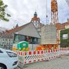 Die Arbeiten am Huba-Gebäude standen bisher wegen eines Nachbarschaftsstreits still. Dieser wurde jetzt beigelegt.