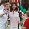 Katarina Witt und der frühere Turner Bart Conner bei Olympia 2024 in Paris.