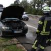 Einsatz auf der A7:  Pkw-Brand auf der A7, AS Vöhringen, am Samstagvormittag, 11 Uhr.  