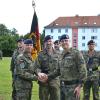 Oberstleutnant Stefan Holland, Oberst Schweiger und Oberstleutnant Torge Bornhöfft nach dem Kommandowechsel. 