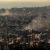 Rauchschwaden von israelischen Luftangriffen auf mehrere Orte sind in einem südlichen Vorort von Beirut. 