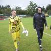 Allen Grund zur Freude hatte Landsbergs Trainer Alexander Schmidt (mit Keeper Stefan Musa) nach dem Rekordsieg gegen Grünwald. 