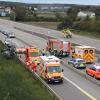 Ein Großaufgebot an Rettungskräften war zur Unfallstelle an der A9 bei Lenting gekommen. Dort war ein Auto umgekippt.