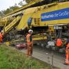 Ein Bauzug mit dem Namen „Katharina die Große“ war im erneuerte im Herbst das Gleisbett der Ammerseebahn.