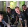 Das wertvollste Bild aus der Sammlung: Im April trifft Simon Graach die Real Spieler Eduardo Camavinga, Toni Kroos und Antonio Rüdiger (von links) im Teamhotel.