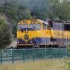 Eine Lokomotive der Alaska Railroad. Auch mit dem Zug kann man von Anchorage nach Fairbanks fahren.