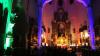 Bunte Farben für eine barocke Schönheit: Die Kirche St. Peter und Paul in Lindenberg wurde bei der Kirchennacht 2017 markant ausgeleuchtet.