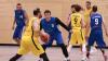 HSB Landsberg (Mitte Mykola Riabokin) verliert bei Oberhaching II (gelbe Trikots).