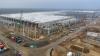 Die Baustelle der Tesla Gigafactory (Luftaufnahme mit einer Drohne).