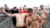 Schminke, Muckis, Plauze: Auch beim Public Viewing in Manchester feireten die Fans.