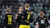 Nur acht Minuten stand Erling Haaland nach seiner Verletzung wieder für Dortmund auf dem Rasen - und traf direkt zum 3:1 gegen Wolfsburg
