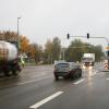 Läuft bisher nicht ganz rund: der Verkehr mit der neuen Ampel in Mühlhausen. Phasenweise wird die Ampel morgens noch abgeschaltet.