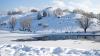 Der Olympiapark in München lag am Sonntag unter einer dicken Schneedecke.