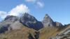 Blick auf das Dreigestirn in den Oberstdorfer Bergen: Links die Hochfrottspitze, daneben Mädelegabel (Mittel) und die Trettachspitze. Blick auf das Dreigestirn in den Oberstdorfer Bergen: Links die Hochfrottspitze, daneben Mädelegabel (Mittel) und die Trettachspitze.