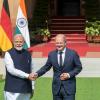 Der indische Premierminister Narendra Modi und Bundeskanzler Olaf Scholz bei den Deutsch-Indischen Regierungskonsultationen in Neu Delhi. 