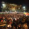 Zehntausende Menschen haben in der georgischen Hauptstadt gegen den offiziell erklärten Wahlsieg der Regierungspartei Georgischer Traum protestiert.