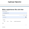 So sieht die Website zur Registrierung aus.