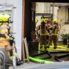 Kräfte der Berliner Feuerwehr waren an der Oranienburger Straße in Berlin-Mitte in einem Hinterhof im Einsatz.