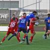 Der TSV Rain (in Blau) verlor das Hinspiel beim TSV Kottern ganz knapp mit 1:2. Das Bild zeigt die Tillystädter im Angriffsmodus (von links mit Schuster, Alisanovic, Diarra, Hasenbichler und Ljubicic), zum Sieg reichte es allerdings nicht. Das soll sich im Rückspiel ändern.