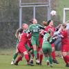 TSV Bissingen (rot)  TSV Nördlingen (grün)  Frauen Bezirksliga Nord Fußball Angelina Sporer, Theresa Gnugesser, Nathalie Huber, Angelina Truffellini, Ann-Kathrin Geutberlet v.l. *** Local Caption *** TSV Bissingen TSV Nördlingen Frauen Bezirksliga Nord