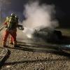 Die Feuerwehr Klosterlechfeld löschte in der Nacht einen brennenden Porsche.