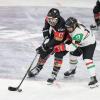 Emily Nix (l) sorgte für den Führungstreffer der deutschen Mannschaft.