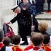 Zum National Service of Remembrance gehören ein zweiminütiges Gedenken in Stille und Kranzniederlegungen durch Royals und Vertreter der Regierung. Hier König Charles III. in Aktion.