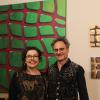 Die Künstlerin Susanne Krüger und Laudator Marc Schmid bei der Vernissage in der Landsberger Zinkvilla. 