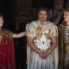 Fred Hechinger als Emperor Caracalla, Pedro Pascal als General Acacius und Joseph Quinn als Emperor Geta in einer Szene des Films "Gladiator II". Der Film kommt am 14. November in die deutschen Kinos.