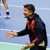 Große Freude: Teamchef Michael Kohlmann bejubelt den Einzug ins Halbfinale des Davis Cups.