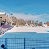 In Memmingen im Allgäu ist das Stadion des örtlichen Fußballvereiens FC Memmingen völlig eingeschneit. 