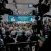 Volles Haus bei der Pressekonferenz Baerbocks auf der Klimakonferenz.