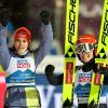 Selina Freitag (l.) und Katharina Schmid konnten auch in Lillehammer im Mixed-Wettbewerb jubeln.