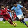 Liverpools Torschütze Mohamed Salah im Duell mit Man Citys Ilkay Gündogan