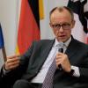 Friedrich Merz spricht bei einem sicherheitspolitischen Gespräch in der Bundesakademie für Sicherheitspolitik. Er ist dafür, gegenüber Russland in Europa mit mehr Stärke aufzutreten.