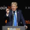 Der designierte US-Präsident Donald Trump spricht auf der Bitcoin 2024 Konferenz im Sommer. 