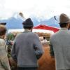 Am Montagvormittag, den 19. September 2022, fand auch in Buching, einem Ortsteil der Gemeinde Halblech im Ostallgäu, der Viehscheid statt. 30 Rinder, davon alle mit einem Kopfschmuck, kamen von den Alpen ins Tal und zum Marktplatz zwischen Buching und Bayerniederhofen. Dort fand direkt neben dem Festzelt der Viehhandel statt. Buching ist dabei der letzte Viehscheid im Allgäu, bei dem ein solcher Handel noch mit einem Handschlag vereinbart werden kann. Zusammen mit den Rindern kamen auch die Musikkapelle Alpengruß Buching, die dann im Festzelt aufspielten, und der Festwagen des Allgäuer Brauhauses, der von sechs Pferden gezogen wurde, zum Markplatz.