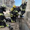 Am Dienstagvormittag, gegen 10:50 Uhr, sind die Feuerwehr, der Rettungsdienst und die Polizei zu einem Brand im Bereich der Kemptener Innenstadt gerufen worden. In der Scheibenstraße brannte es in einem Kellerschacht auf der Rückseite einer Buchhandlung. Die Einsatzkräfte konnten den Brand schnell lokalisieren und ablöschen. Es kam laut Polizeibericht zu keinem nennenswerten Sachschaden. 
Straße und Fußgängerzone gesperrtAufgrund des Einsatzes sperrte die Polizei die Kotterner Straße und die Fußgängerzone der Bahnhofstraße für rund 45 Minuten teilweise für den Verkehr. Möglicherweise verursachte eine weggeworfene Zigarette, die Unrat in dem Kellerschacht entzündete, den Brand. Die Feuerwehr Kempten war mit 25 Einsatzkräften vor Ort.