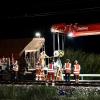 Am Montag sind drei Waggons eines Baustellenzuges bei Hergatz entgleist. Verletzte gab es glücklicherweise nicht.