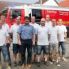 Leederer holen das 420 000 Euro teure Feuerwehrauto direkt beim Hersteller in Linz ab